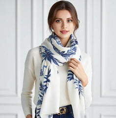 180x90 Silk Scarf business Style White Stole Shawl Foulard M2