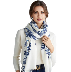 180x90 Silk Scarf business Style White Stole Shawl Foulard M2