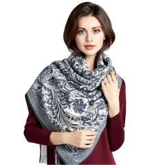 Cashmere Scarf 200x70 Blue Style Wool Stole Shawl Wrap Pashmina M1