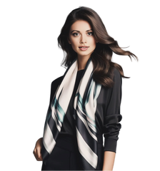180x90 Silk Scarf business Style White Stole Shawl Foulard M2