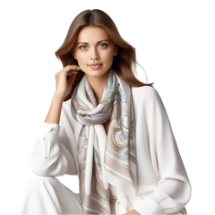 180x90 Silk Scarf business Style Beige Stole Shawl Foulard M2