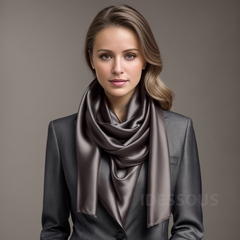 LA FERANI 180x90 100% Silk Scarf Black Silk Stole Business Style Foulard N192